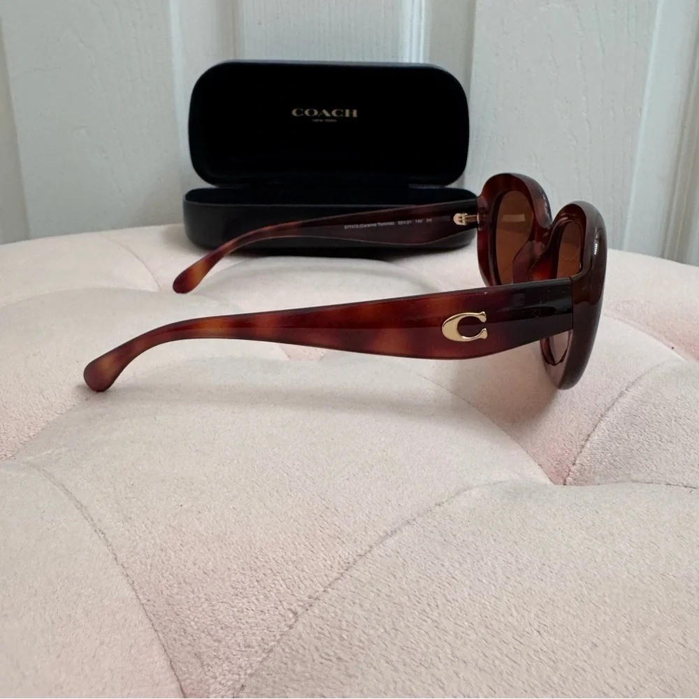 Coach Tabby C Sunglasses in Tortoishell - Picture 3 of 8